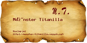 Münster Titanilla névjegykártya